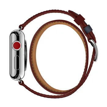 Apple Seeria 4 Uusim Office Bänd Kahekordne Tour Watchbands Tõeline Nahast Rihm Apple Vaata 1 2 3 herm Randme Käevõru