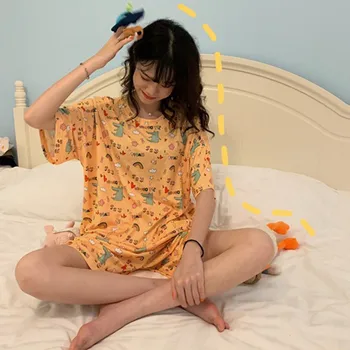 Armas Prindi Pijamas Naiste Lady Suvel Pidžaama Komplekt Naiste Lühikesed Varrukad Cartoon Trükkimine Camisole Set Pijama Sobiks Pijama Mujer