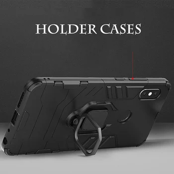 Armor Ringi Case For iPhone X-XR, XS Max 8 Plus 7Plus 6 6S Pluss Juhtudel Magnet Auto Ootel Põrutuskindel Pehme Kaitseraua Kate Telefon
