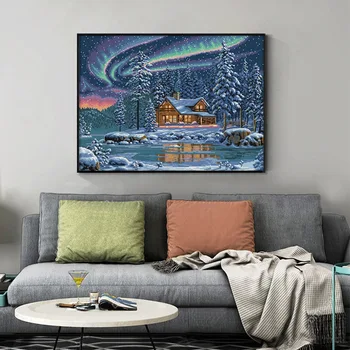 Aurora Borealis Loendatud ristpistes Komplektid Trükitud Kangas, Tikand Näputöö Komplekti 11CT 14CT DIY Home Decor Lõuendile Maali