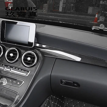 Auto Disain Carbon fiber Center Console Õhu väljalaskeava Armatuurlaud Hõlmab Kleepsud Mercedes Benz C-Klassi W205 GLC X253 Tarvikud