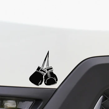 Auto Kleebis Isikupärastatud Poksikindad Naljakas PVC Auto Kaunistamiseks Kleebis Loominguline Veekindel Kate Nullist Must/Valge, 15cm*10cm