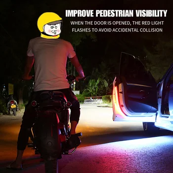 Auto LED dekoratiivne Ukse Avamisel Hoiatus Tuled Ribadeks Teretulnud Decor Lamp Anti Tagaosa Kokkupõrge Ohutuse Universal Car Light 12V