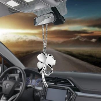 Auto Rearview Mirror Teenetemärgi Ripats Ripats Auto Kaunistamiseks Peatamise Kaunistused Kingitus Auto Ripats Metallist Õnnelik Neli-leaf Ristik