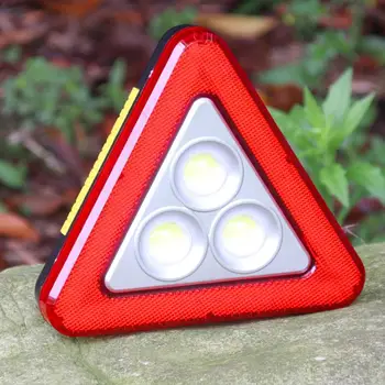 Auto tarvikud multi-funktsionaalse hädaolukorra kolmnurk hoiatus märk, LED valgustus hoiatus raami COB tulvaprožektor