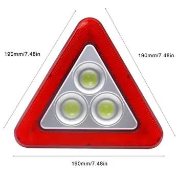Auto tarvikud multi-funktsionaalse hädaolukorra kolmnurk hoiatus märk, LED valgustus hoiatus raami COB tulvaprožektor