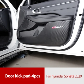 Auto Uks Anti Kick Pad Kaitse äärest Film Protector Kleebised süsinikkiust Nahast Anti kick Pad Hyundai Sonata 2020