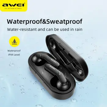 AWEI T10C Kaasaskantav HiFi 6D Bass Peakomplekt, Vabakäeseade Traadita Earbuds TWS Traadita Bluetooth-Sport Kõrvaklapid Intelligent Touch