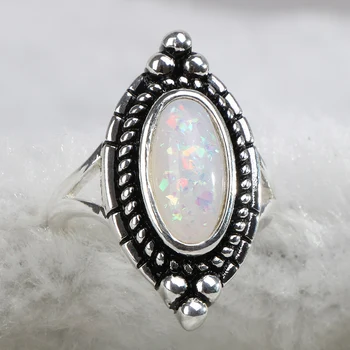 Bague Ringen klassikaline 925 sterling hõbe rõngad naised, kellel on ovaalse kujuga opal kivid naiste pool hulgi kingitus suurus 6-10