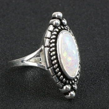 Bague Ringen klassikaline 925 sterling hõbe rõngad naised, kellel on ovaalse kujuga opal kivid naiste pool hulgi kingitus suurus 6-10
