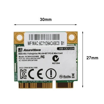 BCM94352HMB AW-CE123H 802.11 ac 867Mbps Dual-band 2.4/5G AC Bluetooth 4.0 WiFi-Traadita Kaardi WLAN Adapter Kaardi Tilk Laevandus