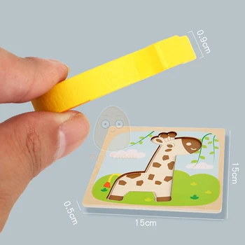 Beebi Mänguasjad Puidust Puzzle Värvikas Cartoon Loomade Liikluse Shape Match 3D Pusle Montessori Alguses Haridus Mänguasjad Lastele