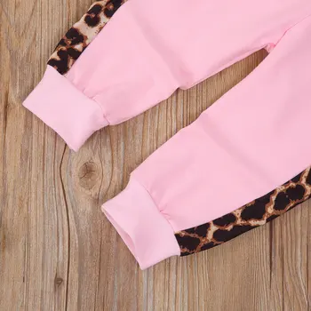 Beebi Tüdruku Riided Leopard Printida Pika Varrukaga Kapuutsiga Topid Püksid 2tk Varustus Uusim Mood Beebi Tüdruk Kostüümid