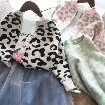 Beebi Tüdrukute Ülerõivad Mantel Tüdruk Moe Leopard Kampsun, Riided Kampsun Outwear Laste Kids Sügis-Talve Mantlid 2-8 aastat