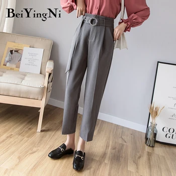 Beiyingni Kõrge Vöökoht Ülikond Püksid Naiste Vintage Klassikaline Slim Asukoht Daamid Püksid Tiivad Vabaaja Korea Stiilis Püksid Naiste Retro