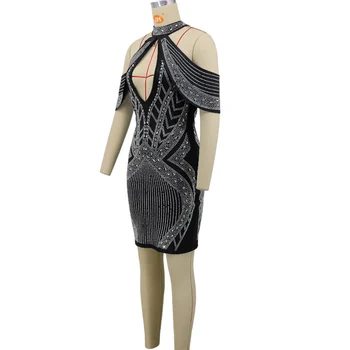 Beyprern Ilus Päitsed Kaela Crystal Mini Kleit Naiste Maha Õla Lõigatud Bodycon Litrid Seksikas Peokleidid Clubwears