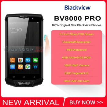 Blackview BV8000 Pro Smarthphone IP68 Veekindel 6GB RAM, 64GB ROM Mobiiltelefoni FHD MTK6757V Android 7.0 16MP usb type c kaabel