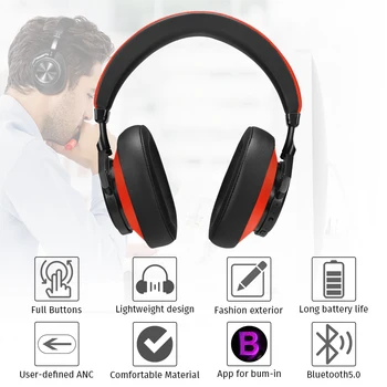Bluedio 7. Bluetooth-Kõrvaklapid -25DB Aktiivne Müra Tühistamise Juhtmeta Peakomplekt, telefonid ja muusikat hääljuhtimine