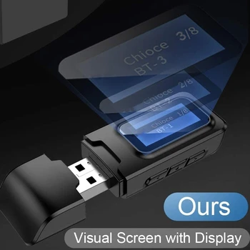 Bluetooth-5.0 o-Vastuvõtja, Saatja, LCD-Ekraan 3,5 mm AUX Pesa Stereo USB-Wireless-Adapter, Auto PC TV Kõrvaklapid