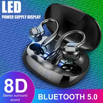 Bluetooth-5.0 Peakomplekt TWS Traadita Earbuds Kõrvaklapid 8D HD Stereo Surround Sound Kõrvaklapid Kõrva Konks Touch Control Käed-Vaba