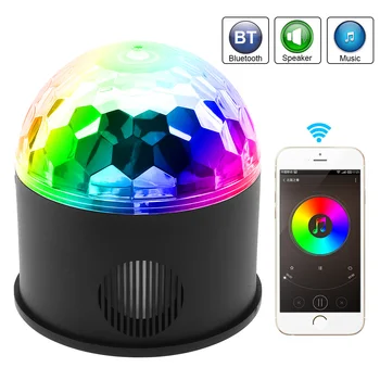 Bluetooth + Kõlar USB LED Magic Ball Projektor lavatuled Heliga Kontrolli Kaunistamiseks / Auto / Partei