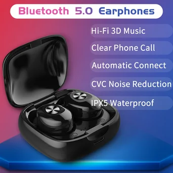 Bluetooth-Kõrvaklapid Traadita V5.0 TWS Mini Sport Earbuds 3D Stereo Muusika Bass Sound Gaming Kõrvaklapid Juhi Käed-vabad Peakomplekt