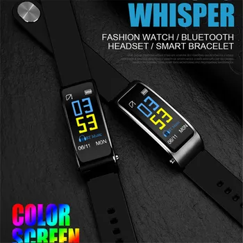 Bluetooth-Y3 Värv Peakomplekt Rääkida Smart bänd Käevõru südame löögisageduse monitor Sport Smart Watch Passometer Fitness Tracker Käepael