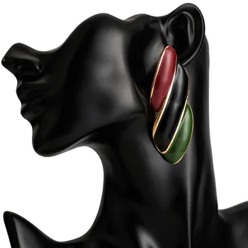 Bohemian Stiil Sulamist Lõpetamise Multicolour Tilk Õli Glasuur Kõrvarõngad Mood Liialdatud Isiksuse Stud Kõrvarõngas Bijoux Femme