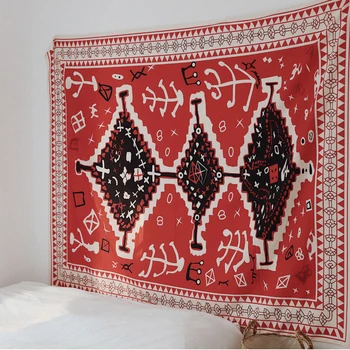 Bohemian Vaip Seina Riputamise Punane Maroko Totem Vaip, Psühhedeelne Seina Art decor Boho lapiga Seina vaip, Tekk Home Decor