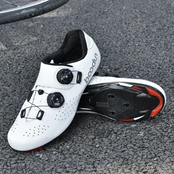 Boodun 2020 uue jalgrattaga kingad nahast ülikerge süsinikkiust road bike kingad non-slip kulumine-vastupidav professionaalne lukk kingad