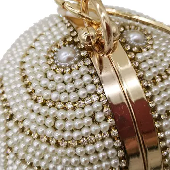 Boutique De FGG Vintage Teemant Tutid Ümmargune Pall Naiste Beaded Õhtul Rahakott ja Käekott Pulmad Pruudi Crystal Sidur Kott