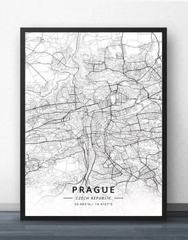 Brno Praha Tšehhi Vabariik Kaart Plakat