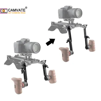 CAMVATE 2tk Reguleeritav Laiendamine Arm Koos kahe M6-Keermega ARRI Rosette Alustest DSLR Kaamera Õlale Mount Rig Toetamise Süsteemi