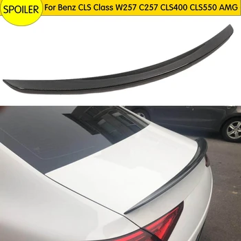 Carbon Fiber /FRP Tagumine Spoiler Pagasiruumi jaoks Mercedes Benz CLS Klassi W257 C257 CLS400 CLS550 AMG Spoilerid 2018 2019 Boot Sisekujundus Kleebis