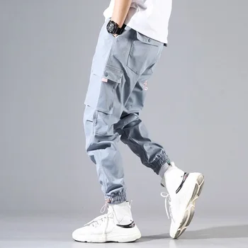 Cargo Püksid Meestele Streetwear Püksid Kottis Mehed Hip-Hop Sweatpants Pahkluu Pikkusega Püksid Mood Vabaaja Pantalon Homme Noorte Meeste Must