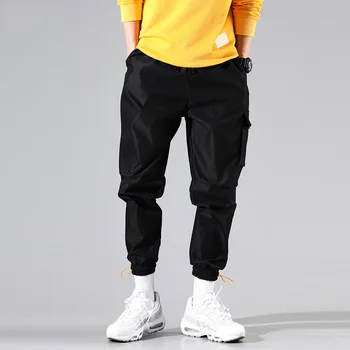 Cargo Püksid Meestele Streetwear Püksid Kottis Mehed Hip-Hop Sweatpants Pahkluu Pikkusega Püksid Mood Vabaaja Pantalon Homme Noorte Meeste Must