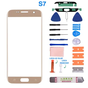 Carprie Ekraan, Objektiivi Kate ühildub Samsung Galaxy S7 Serv Ees Klaas Ekraani Asendamine Repair Kit + UV-Liim 19Sep12