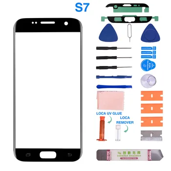 Carprie Ekraan, Objektiivi Kate ühildub Samsung Galaxy S7 Serv Ees Klaas Ekraani Asendamine Repair Kit + UV-Liim 19Sep12