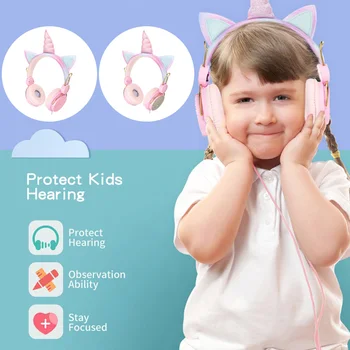 Cartoon Juhtmega Kõrvaklappide Arvuti bluetooth Kõrvaklapid Tüdrukud Muusika Stereo Telefon Peakomplekti Kids Armas Kingitus Tütrele
