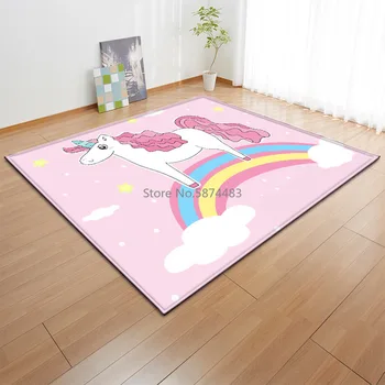 Cartoon Rainbow Unicorn Rõdu Põranda Vaibad Tüdrukute Decor Öö Matt Lapp Kids Play-Ala Vaip Vaiba Kaasaegne elutuba