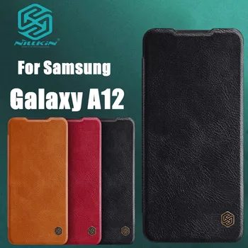Case for Samsung Galaxy A12 12 Naha Puhul Nillkin QIN Seeria Kata Kott Kaitsev Klapp Koos Jaemüügi Pakendis