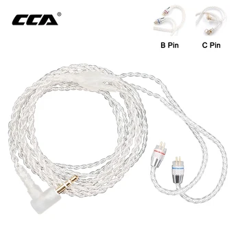 CCA hõbetatud Uuendada Kaabel 3.5 mm Audio Kaabel 4 Core 0,75 mm 2 PIN Originaal Kõrvaklapid Kaabel DIY jaoks CCA C10/C16/C04