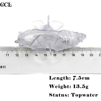 CCLTBA 10tk/palju Tühja Topwater Tsikaad Kalapüügi Lures 7.5 cm 13.3 g Ujuv Värvimata Putukate Raske Ostmisele DIY kalastustarbed