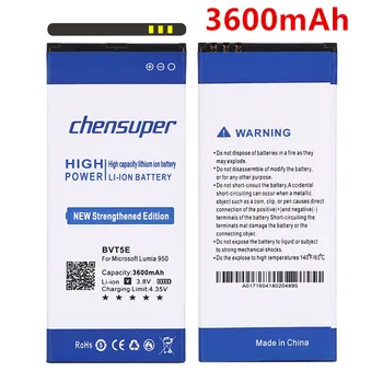 Chensuper 3600mAh BV-T5E / BV T5E Asendamine Akud Nokia Microsoft Lumia 950 Aku RM-1106 RM-1104 RM-110 aku