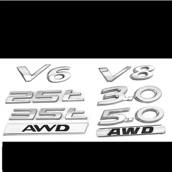Chrome Silver 3.0 5.0 V6-V8 XF XJL AWD 20t 25t 30t 35t XJ F-TYPE F-TEMPO E-TEMPO Tähed Embleemi jaoks Jaguar Pääsme Fender Pagasiruumi Logo