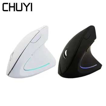 CHUYI Ergonoomiline Vertikaalne Juhtmeta Hiir, Arvuti Värviline LED Gaming Hiired 1600DPI USB Optiline 5D Terve Mause Koos Mouse Pad