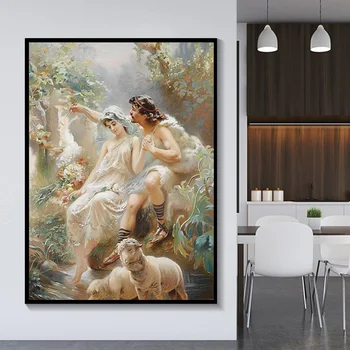 Citon Lõuendil õlimaal Konstantin Makovsky《Allegorical Stseeni》Kunstniku Plakat Pilt Kaasaegne Seina Decor Kodu Kaunistamiseks