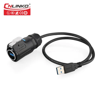 Cnlinko LP24 USB3.0 veekindel IP67 ühenduspesa Kiire lukustus-USB3.0 veekindel pistik