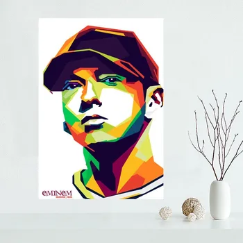 Custom Lõuend Eminem Poster Art Teenetemärgi Plakat Riie Riie Seinale Plakati Print Siidist Kangast &QAZ98K