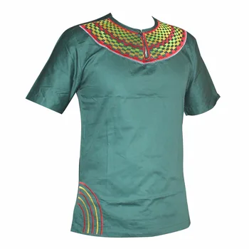Dashikiage Meeste Aafrika Slim Tikandid Lühikesed Varrukad Traditsiooniline Mali Aafrika Vintage T-särk